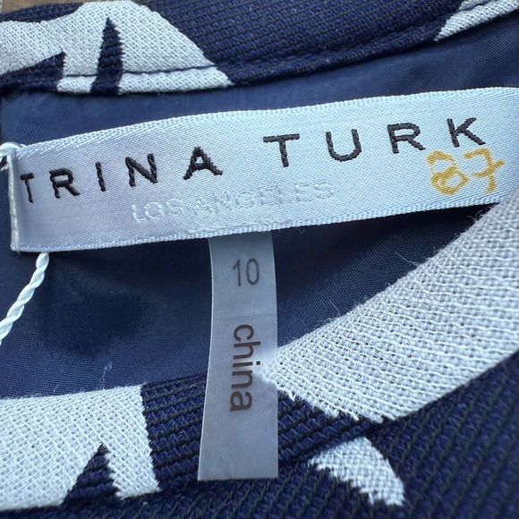 Trina Turk Encantader Navy White Mini Dress 10 - Picture 6 of 8